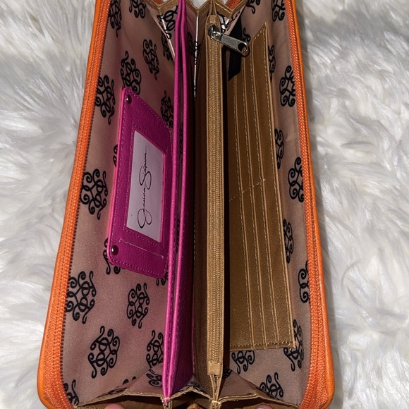 Jessica Simpson clutch pink and orange wallet - Picture 4 of 4